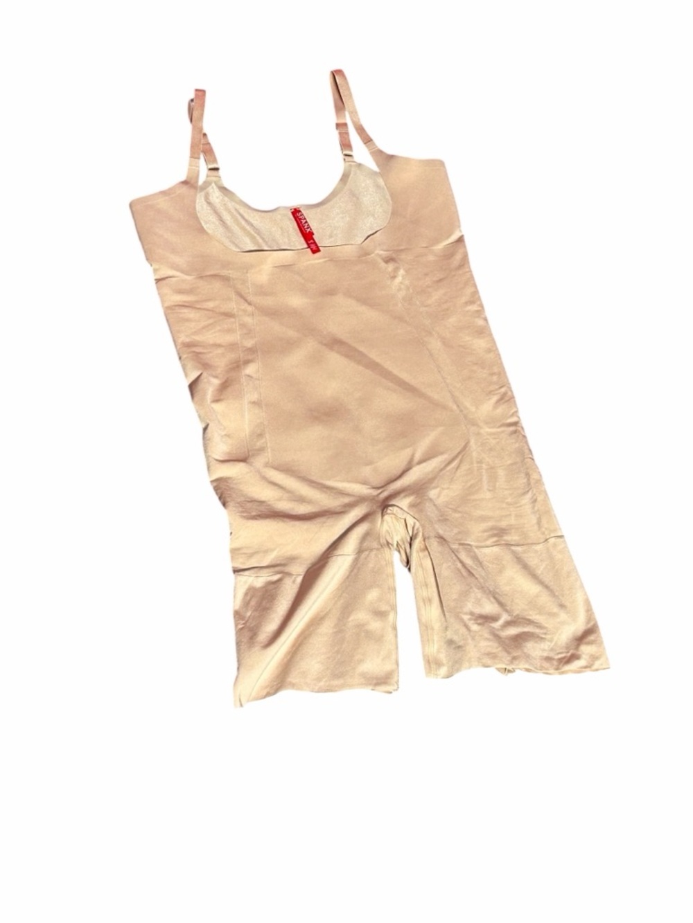 SPANX Nude Seamless Full Body Shaper Bodysuit Adjustable Straps Size L